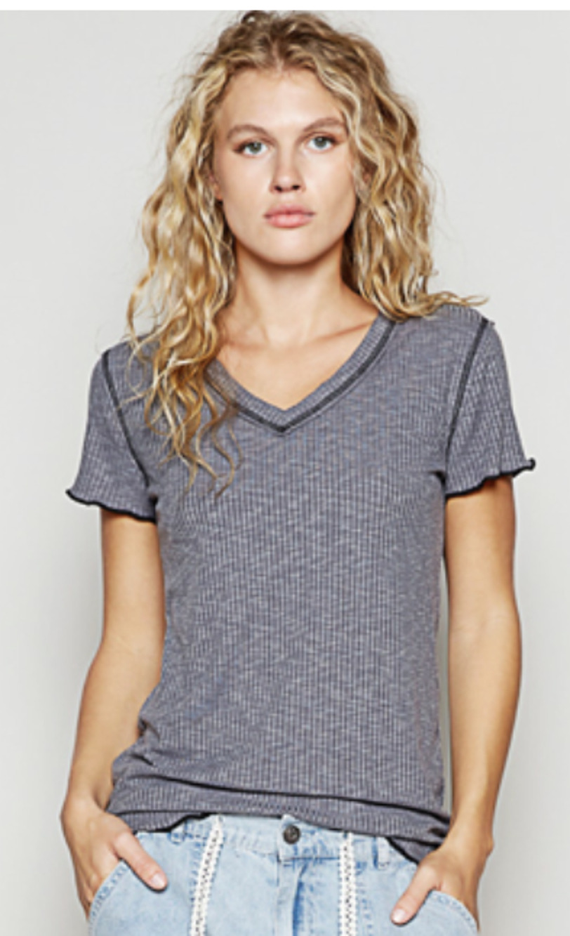 POL - Ribbed Jersey - Medium - Charcoal SMT2751A